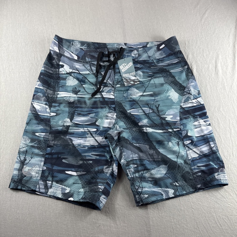Legendary Anglers Winnebago Board Shorts Mens M Camo Swim Shorts Drawstring NEW